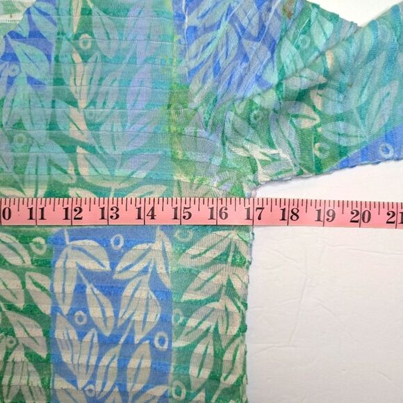 Before & Again Banded Bell Sleeve Top Blue Green Small - Picture 8 of 10